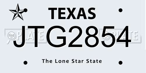 JTG2854 Texas License Plate