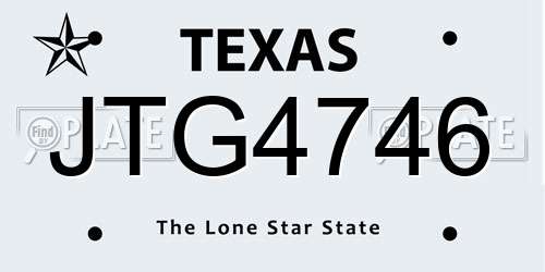 JTG4746 Texas License Plate
