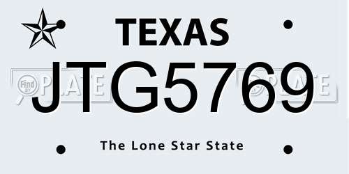 JTG5769 Texas License Plate