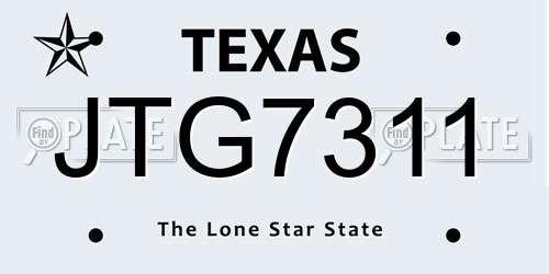 JTG7311 Texas License Plate