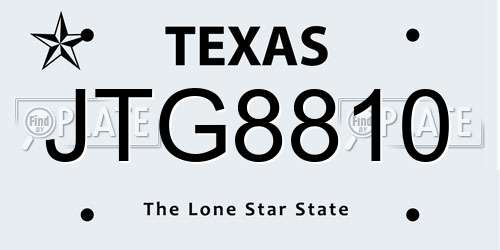 JTG8810 Texas License Plate