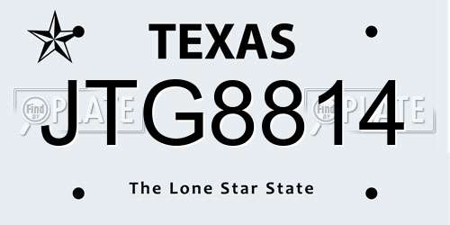 JTG8814 Texas License Plate