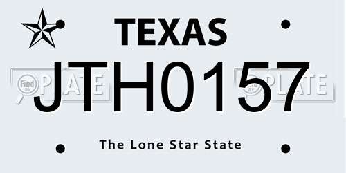 JTH0157 Texas License Plate