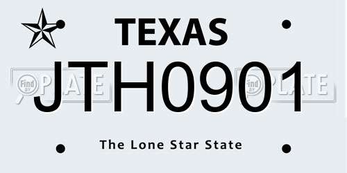 JTH0901 Texas License Plate