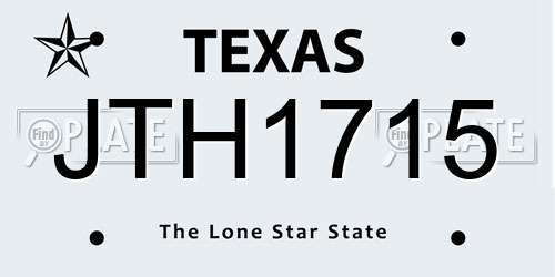 JTH1715 Texas License Plate