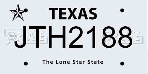 JTH2188 Texas License Plate