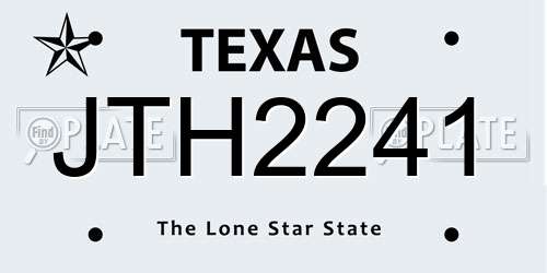 JTH2241 Texas License Plate