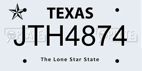 JTH4874 Texas License Plate