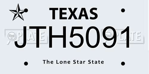 JTH5091 Texas License Plate