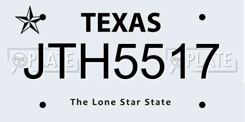 JTH5517 Texas License Plate
