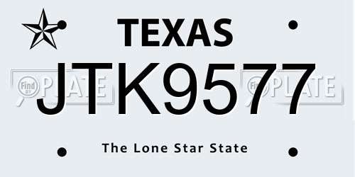 JTK9577 Texas License Plate