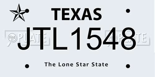 JTL1548 Texas License Plate