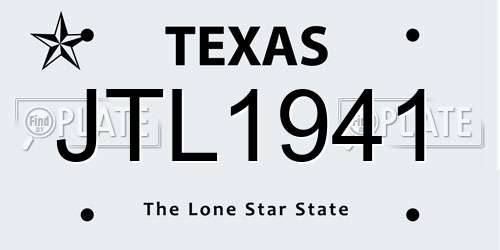 JTL1941 Texas License Plate