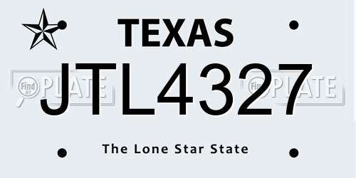 JTL4327 Texas License Plate