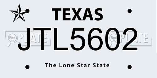 JTL5602 Texas License Plate