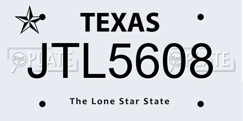 JTL5608 Texas License Plate