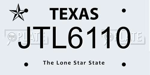 JTL6110 Texas License Plate