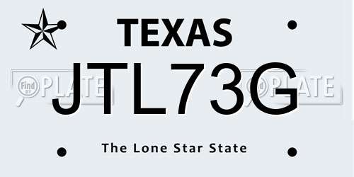 JTL73G Texas License Plate