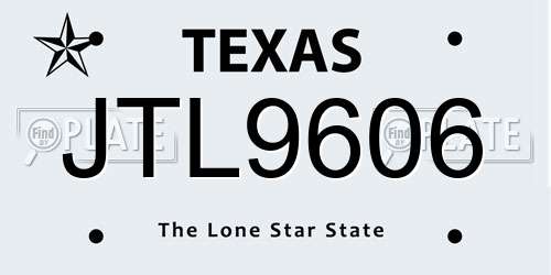 JTL9606 Texas License Plate