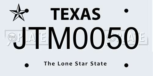 JTM0050 Texas License Plate