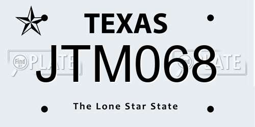 JTM068 Texas License Plate