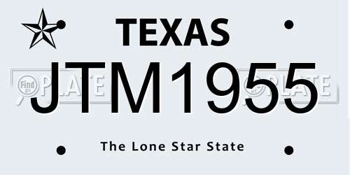 JTM1955 Texas License Plate