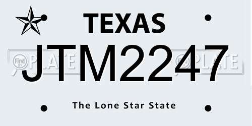 JTM2247 Texas License Plate