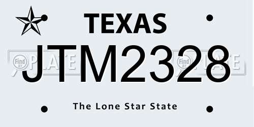 JTM2328 Texas License Plate