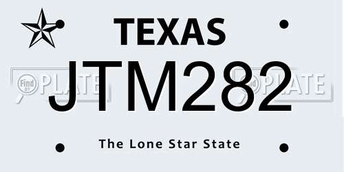 JTM282 Texas License Plate