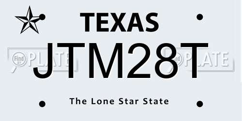 JTM28T Texas License Plate