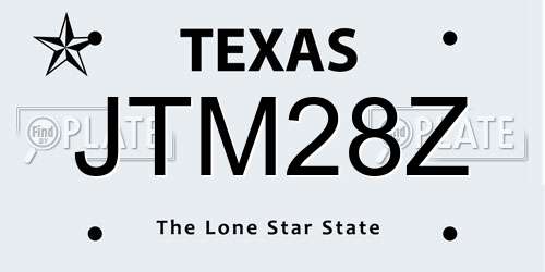 JTM28Z Texas License Plate