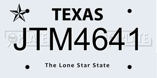JTM4641 Texas License Plate