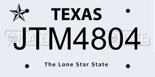 JTM4804 Texas License Plate