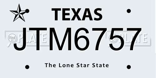 JTM6757 Texas License Plate