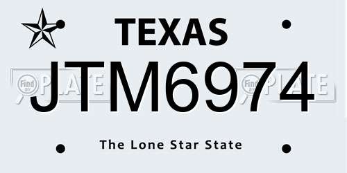 JTM6974 Texas License Plate