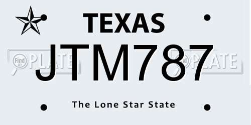 JTM787 Texas License Plate
