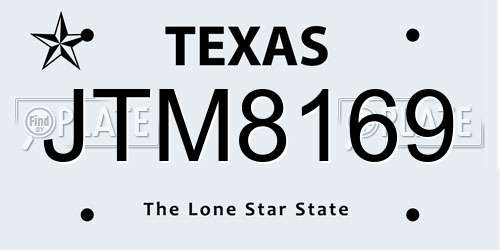 JTM8169 Texas License Plate