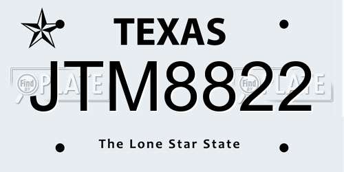 JTM8822 Texas License Plate