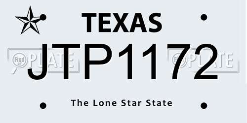 JTP1172 Texas License Plate