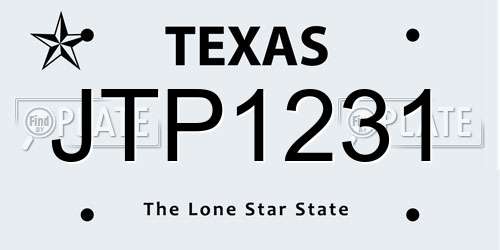JTP1231 Texas License Plate