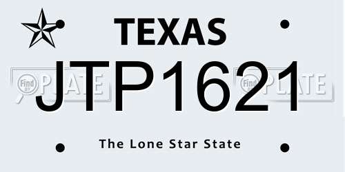 JTP1621 Texas License Plate