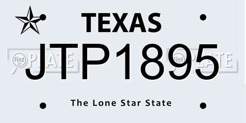 JTP1895 Texas License Plate
