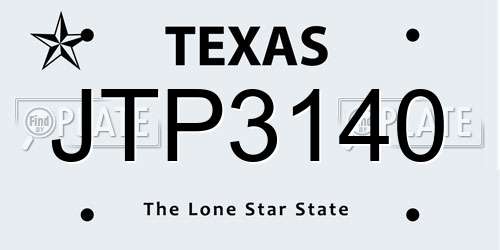 JTP3140 Texas License Plate
