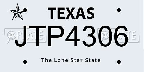 JTP4306 Texas License Plate