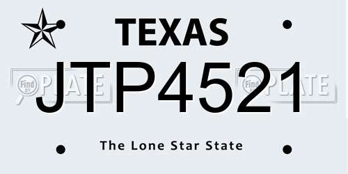 JTP4521 Texas License Plate