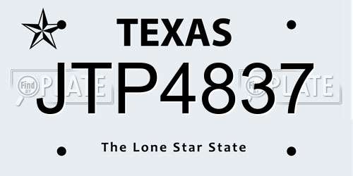 JTP4837 Texas License Plate