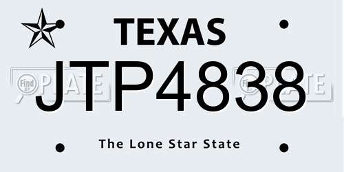 JTP4838 Texas License Plate