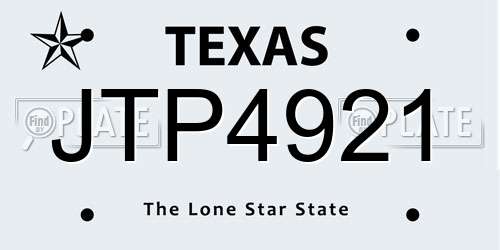 JTP4921 Texas License Plate