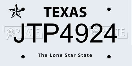 JTP4924 Texas License Plate