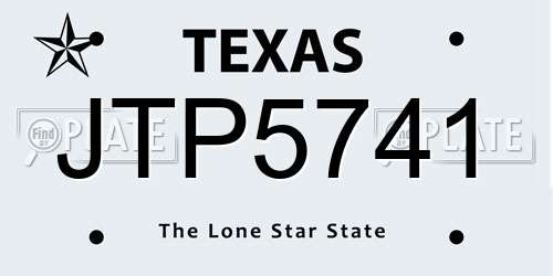 JTP5741 Texas License Plate